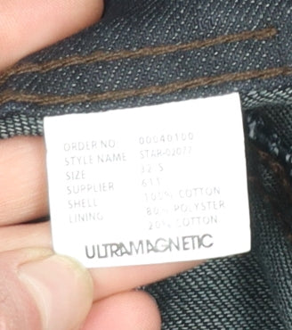 Mens UK Size 32 ULTRAMAGNETIC Regular Fit Straight Black Jeans