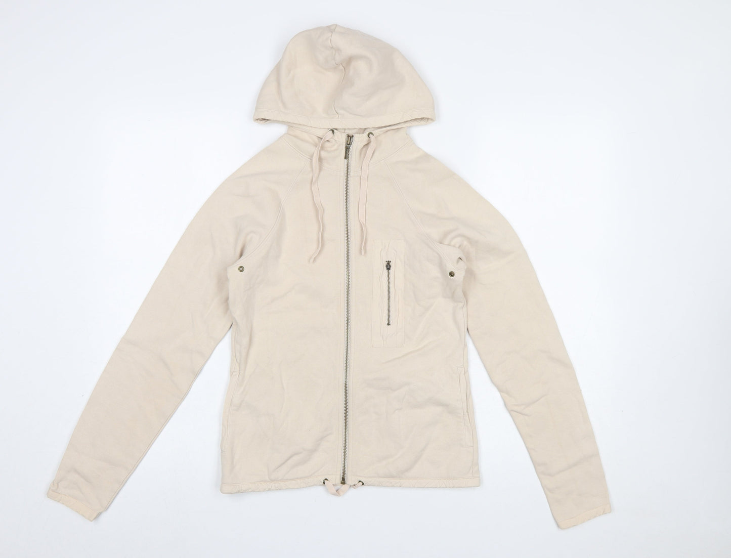 Womens UK Size 8 Oasis Beige Full Zip Hoodie
