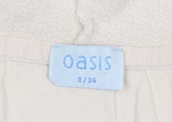 Womens UK Size 8 Oasis Beige Full Zip Hoodie