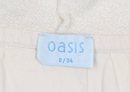 Womens UK Size 8 Oasis Beige Full Zip Hoodie
