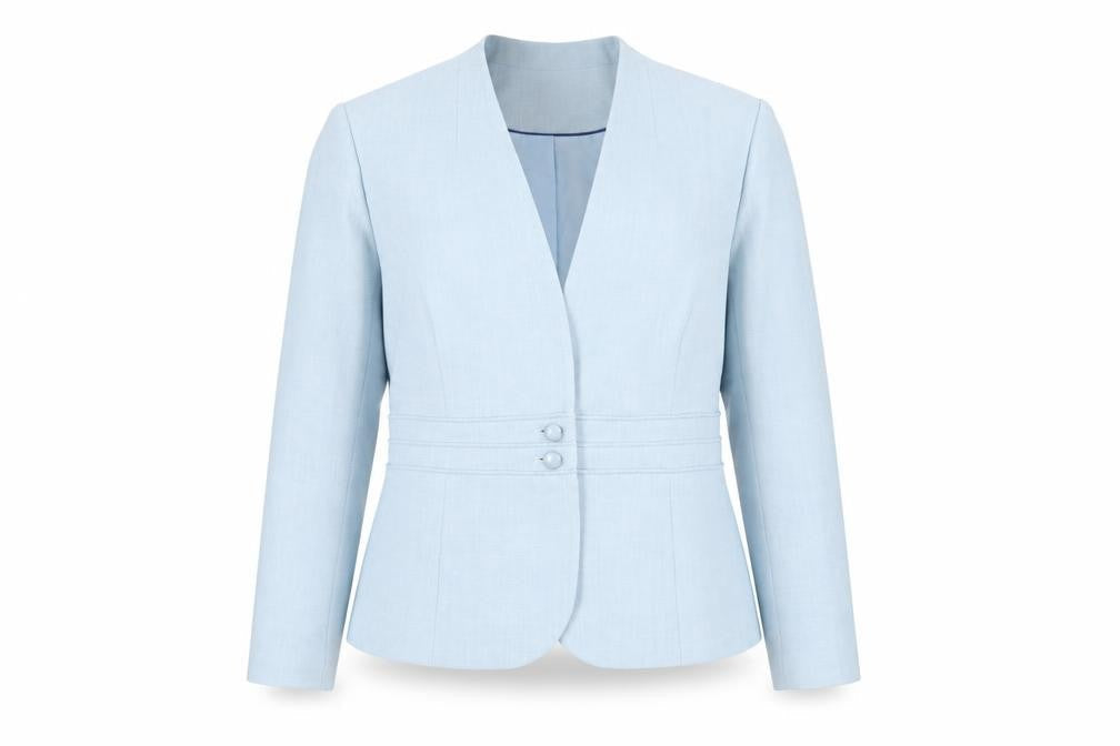 Eastex Women Blue Classic Linen Blend Suit Jacket UK 16