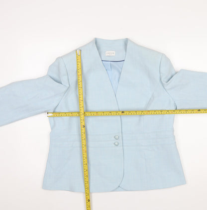 Eastex Women Blue Classic Linen Blend Suit Jacket UK 16