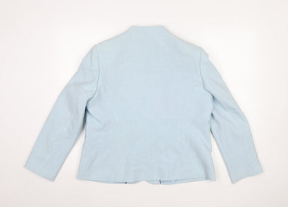Eastex Women Blue Classic Linen Blend Suit Jacket UK 16