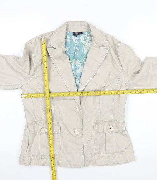 Womens UK Size 14 Jasper Conran Jeans Regular Beige Suit Jacket
