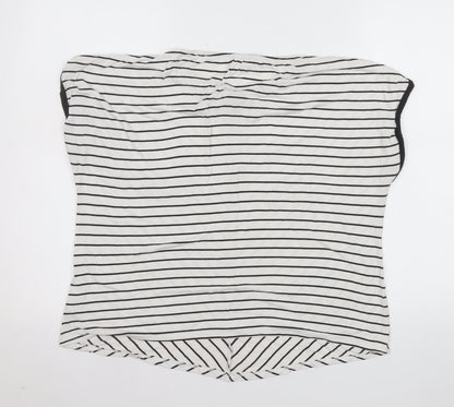 Warehouse Women's White Striped Sleeveless Blouse Size 14
