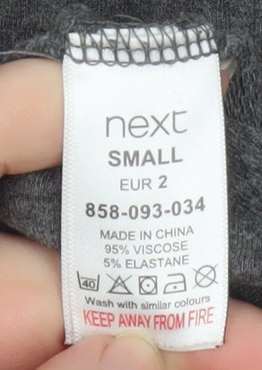 Womens UK Size S NEXT Grey Basic T-Shirt