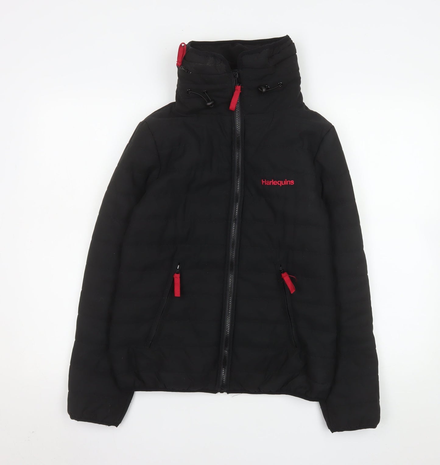 Womens UK Size M Harlequins Black Puffer Jacket