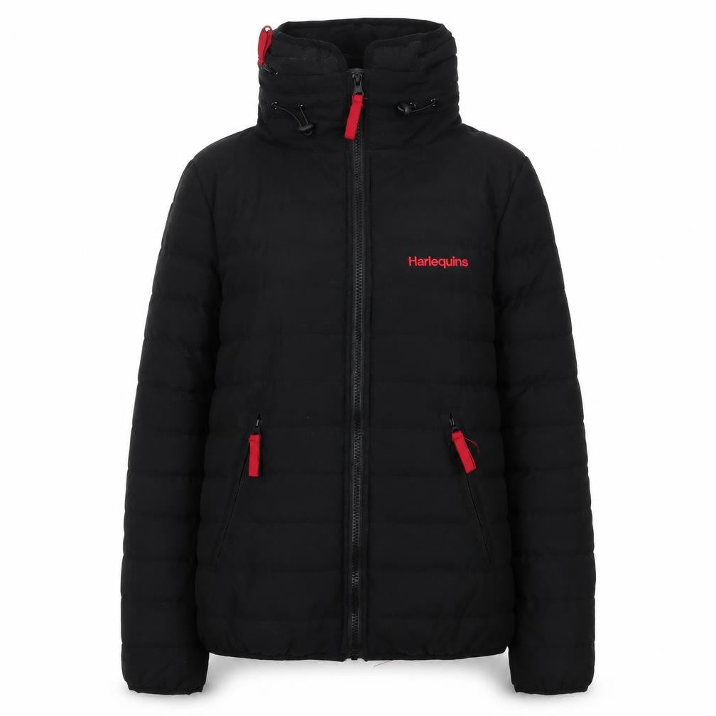 Womens UK Size M Harlequins Black Puffer Jacket