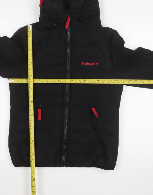 Womens UK Size M Harlequins Black Puffer Jacket