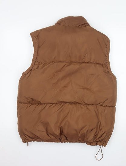 Ci Sono Women Brown L Puffer Waistcoat Windproof Cozy Vest