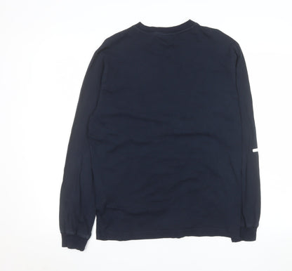 Champion Men's Blue Long Sleeve Crew Neck Cotton Top M