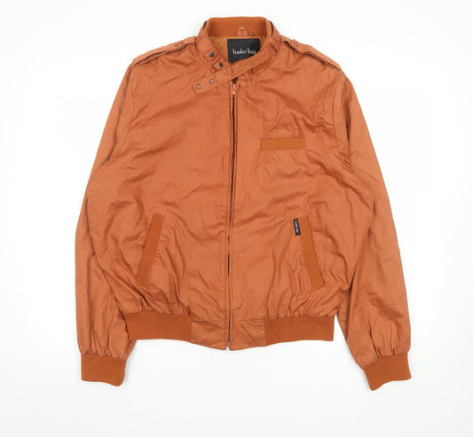 Mens UK Size L Trader Bay Brown Bomber Jacket