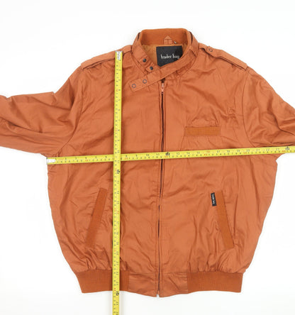 Mens UK Size L Trader Bay Brown Bomber Jacket