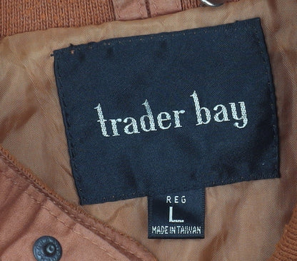 Mens UK Size L Trader Bay Brown Bomber Jacket