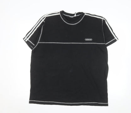 Adidas Men's Black XL Crew Neck Short Sleeve Cotton T-Shirt