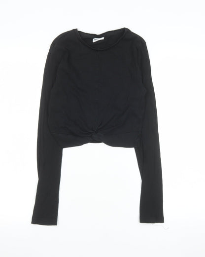 Womens UK Size S Noisy may Black Cropped T-Shirt