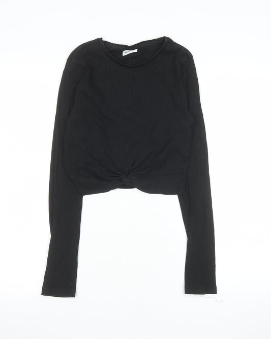 Womens UK Size S Noisy may Black Cropped T-Shirt