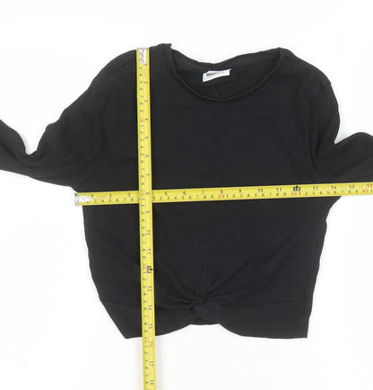 Womens UK Size S Noisy may Black Cropped T-Shirt
