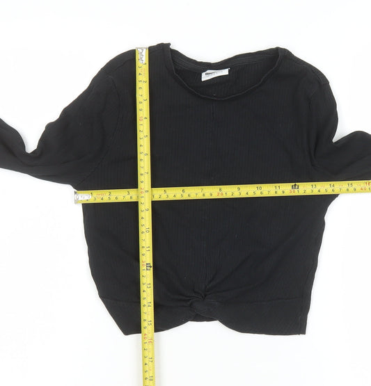 Womens UK Size S Noisy may Black Cropped T-Shirt