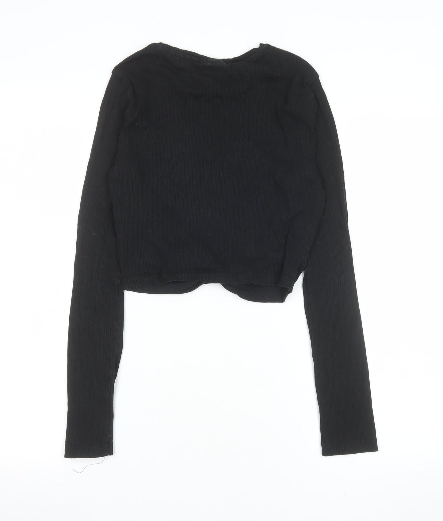 Womens UK Size S Noisy may Black Cropped T-Shirt