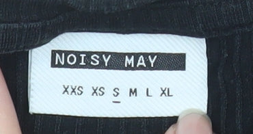 Womens UK Size S Noisy may Black Cropped T-Shirt