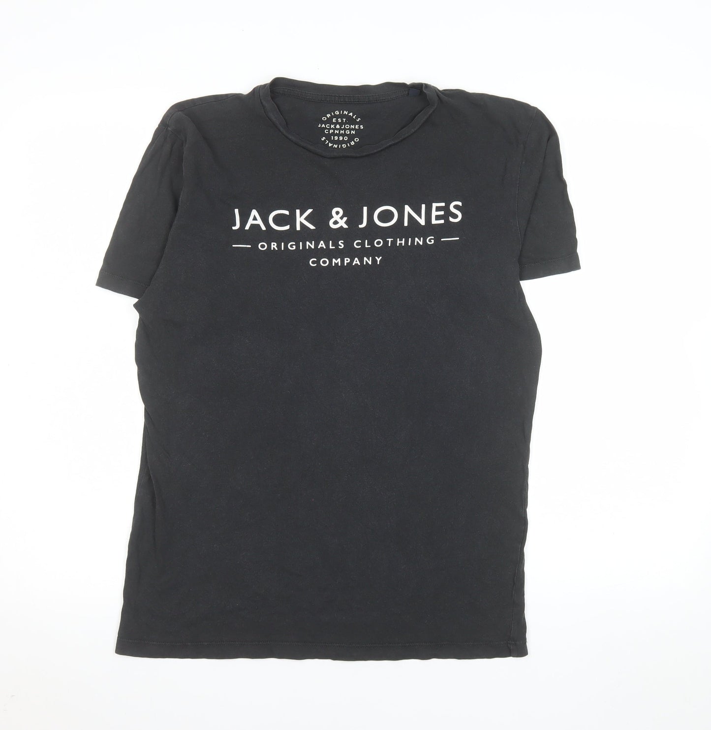 Mens UK Size S JACK & JONES Black  T-Shirt