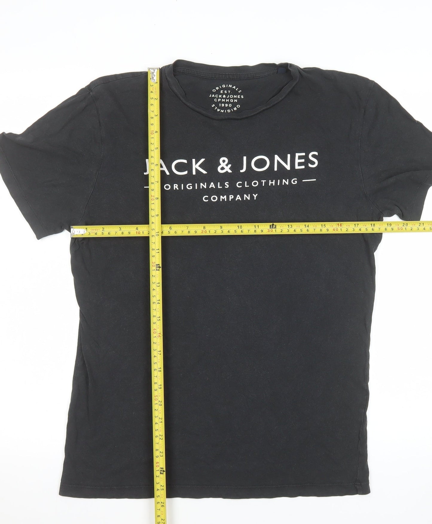 Mens UK Size S JACK & JONES Black  T-Shirt