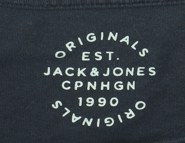 Mens UK Size S JACK & JONES Black  T-Shirt