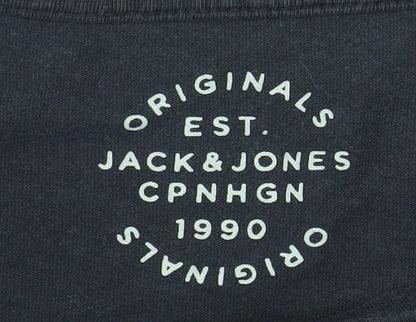 Mens UK Size S JACK & JONES Black  T-Shirt