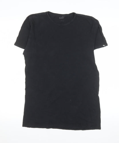 Puma Men's Black Small Crew Neck Cotton T-Shirt