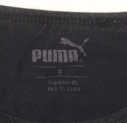 Puma Men's Black Small Crew Neck Cotton T-Shirt