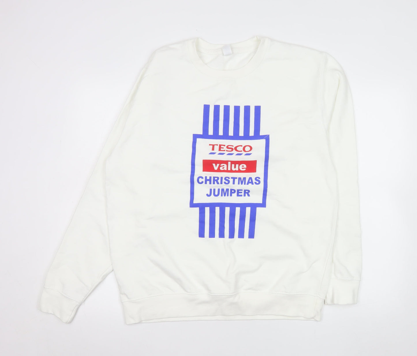 Mens UK Size L Just Hoods White Pullover Sweatshirt