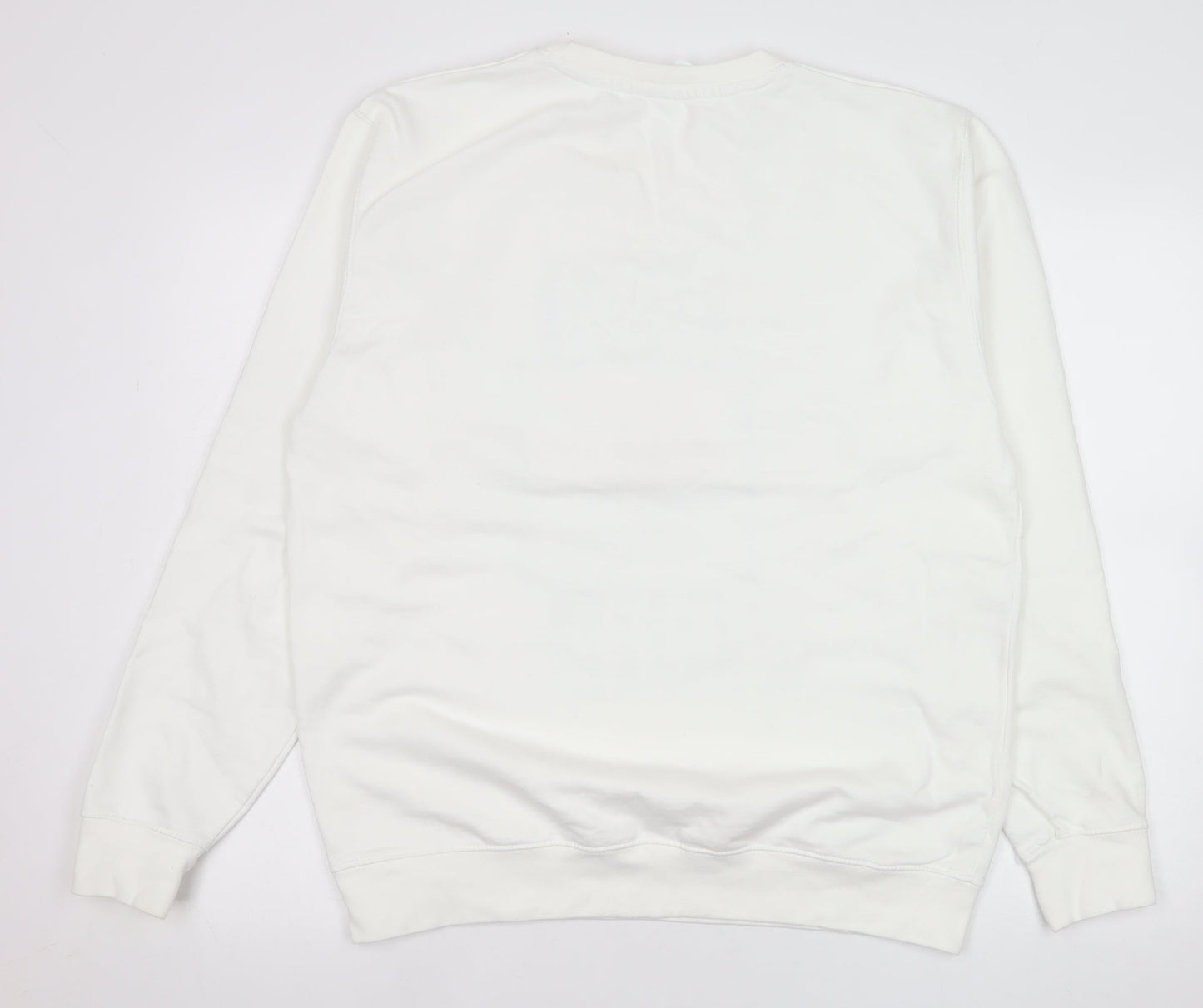 Mens UK Size L Just Hoods White Pullover Sweatshirt