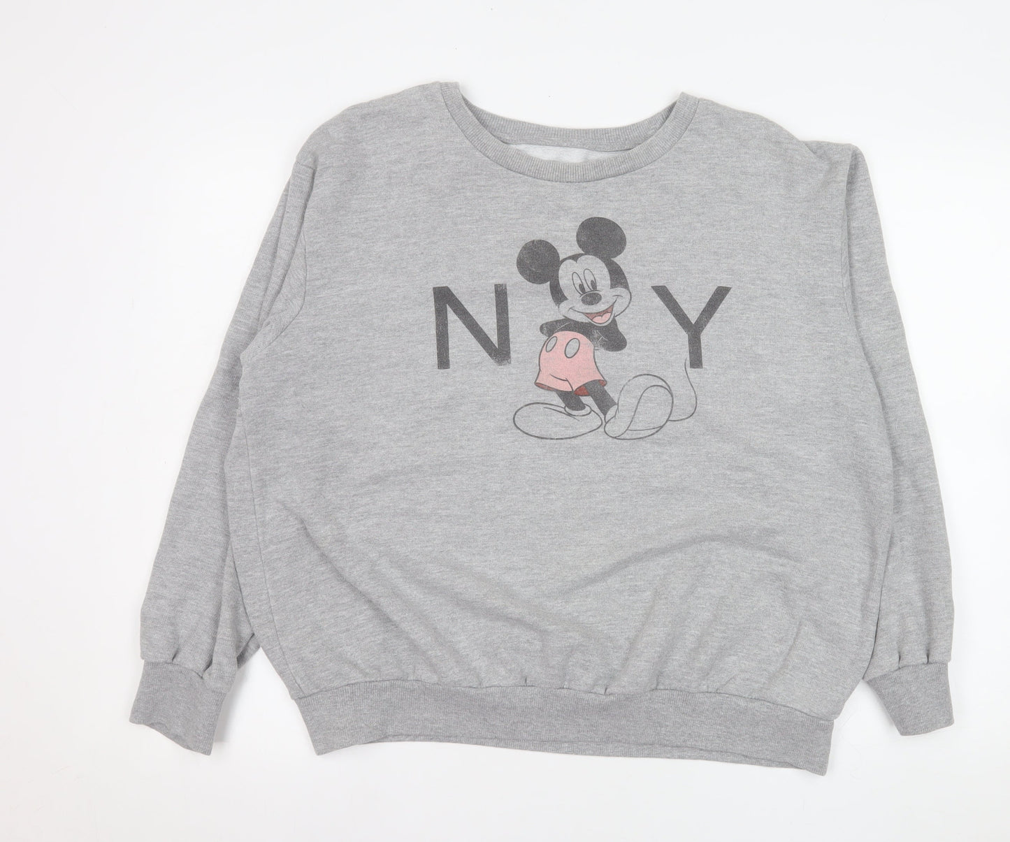 Womens UK Size 14 Disney Grey Pullover Sweatshirt