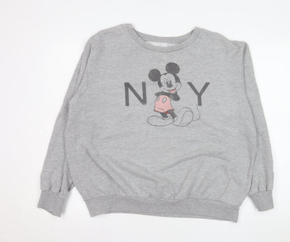 Womens UK Size 14 Disney Grey Pullover Sweatshirt