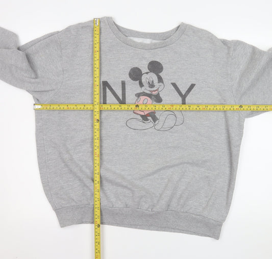 Womens UK Size 14 Disney Grey Pullover Sweatshirt