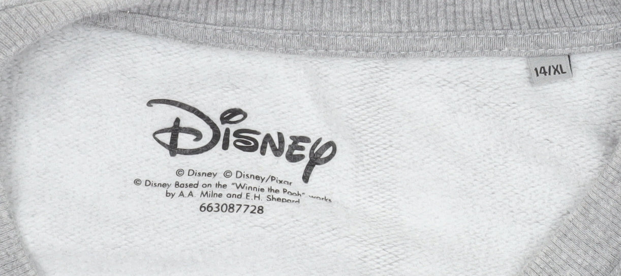 Womens UK Size 14 Disney Grey Pullover Sweatshirt