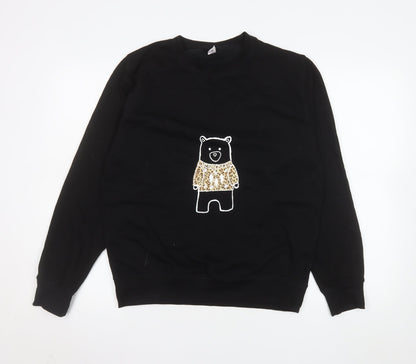 Womens UK Size S Just Hoods Black Pullover Sweatshirt