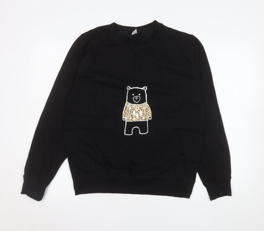 Womens UK Size S Just Hoods Black Pullover Sweatshirt