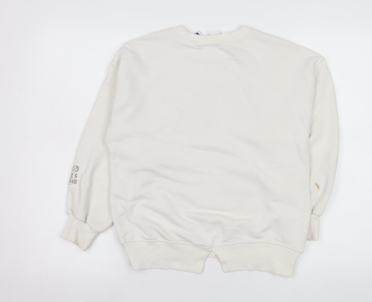 Teens UK Size 10 Zara White Pullover Sweatshirt