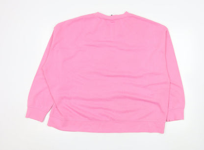 Womens UK Size XL The Simpsons Pink Pullover Sweatshirt