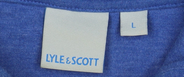 Lyle & Scott Men Blue Full Zip Hooded Basic Jacket Size L