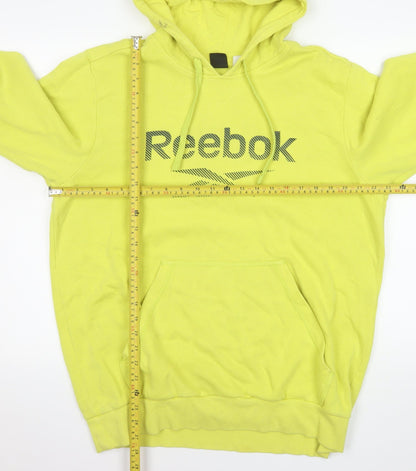 Mens UK Size L Reebok Yellow Pullover Hoodie