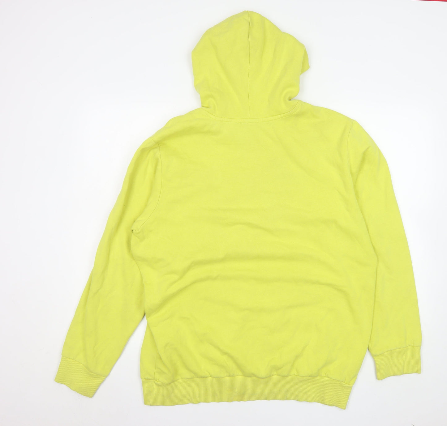 Mens UK Size L Reebok Yellow Pullover Hoodie