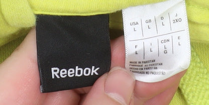 Mens UK Size L Reebok Yellow Pullover Hoodie