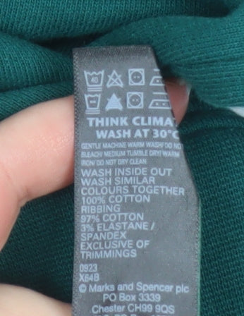 Mens UK Size S Marks and Spencer Green Pullover Sweatshirt