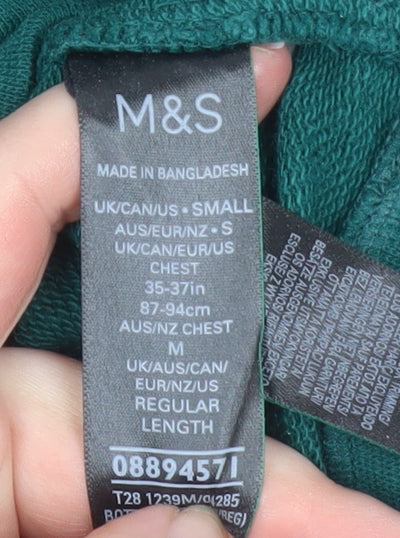 Mens UK Size S Marks and Spencer Green Pullover Sweatshirt