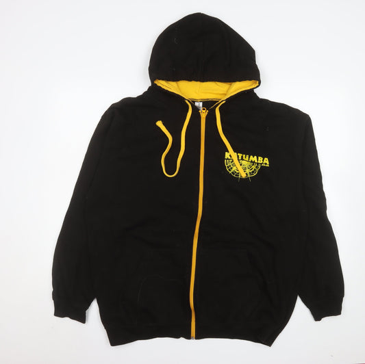 Just Hoods Men’s Black XL Hooded Zip Jacket Katumba Logo