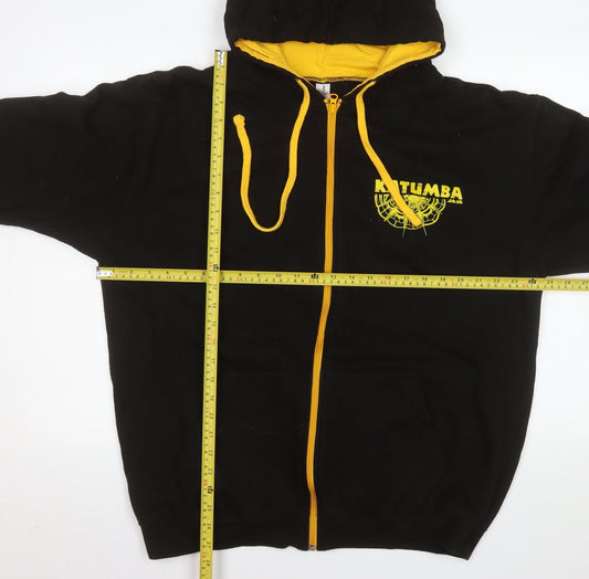Just Hoods Men’s Black XL Hooded Zip Jacket Katumba Logo