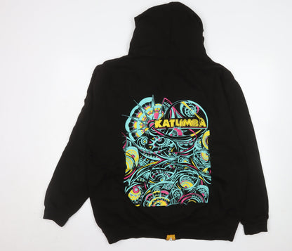 Just Hoods Men’s Black XL Hooded Zip Jacket Katumba Logo